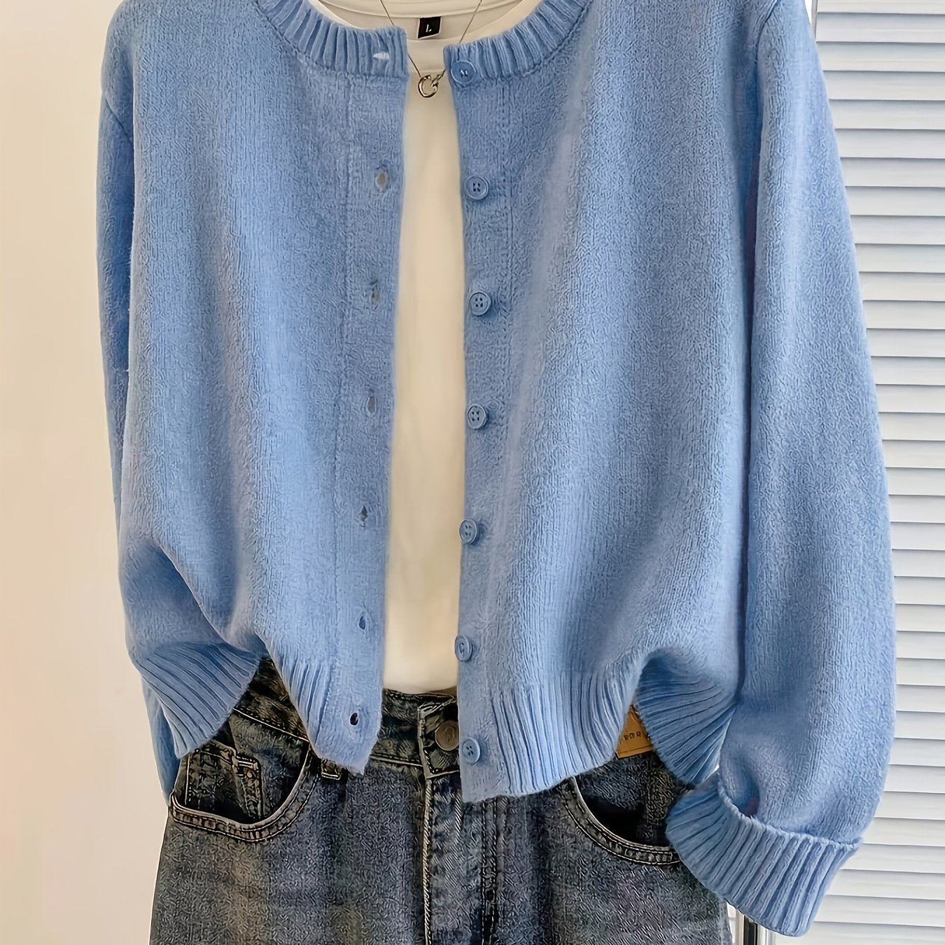 Women's Button- Cardigan, Plain And Simple Fashionable Short-sleeved Sweater, Multi-functional Women's Sweater