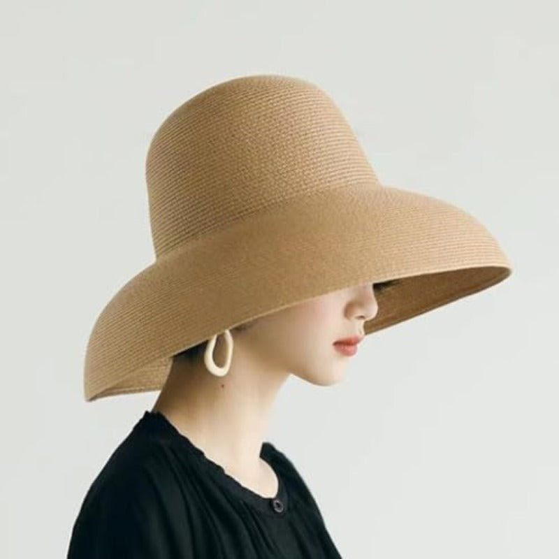 Women Floppy Sun Hat Wide Brim Straw Beach Cap Straw Foldable Sun Hat for Summer