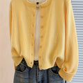 Women's Button- Cardigan, Plain And Simple Fashionable Short-sleeved Sweater, Multi-functional Women's Sweater