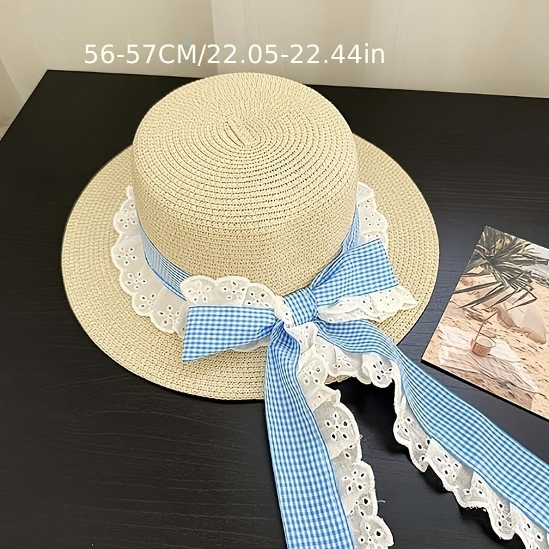 1pc Fitted Raffia Crochet Straw Hat with Breathable Design for Women | Spring\u002FSummer Occasion Wear | Birthday Present